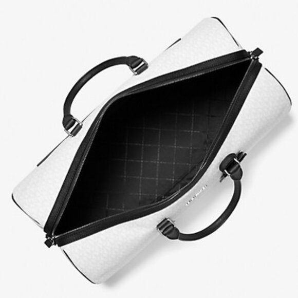 Michael Kors Harrison Weekender/Duffel (White w/black trim) NWT - Picture 5 of 5